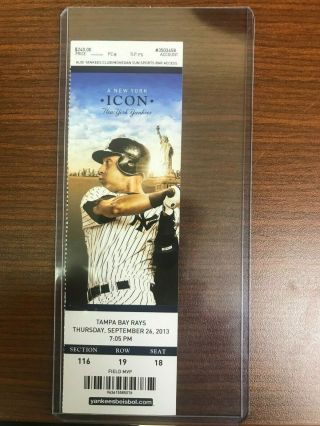 Yankees 9/26/13 Ticket Mariano Rivera Last Game - Derek Jeter Picture