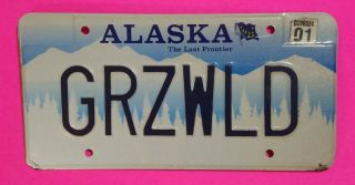 Vintage Alaska Personalized Vanity License Plate Grzwld - Grizzly World