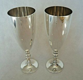 Pair Vintage Arthur Price England Silver Plate Champagne Goblets / Cups