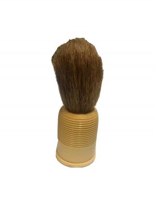 Vintage Ever - Ready Shaving Brush Yellow Set In Rubber Pure Badger Bristles.