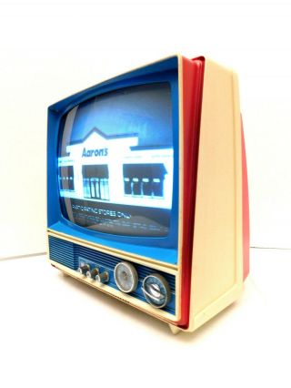 Vintage Red White & Blue G.  E.  Old Mini Patriotic Antique Tube Television