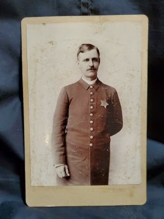 Antique Police Cabinet Card Photo Of Indianapolis Officer