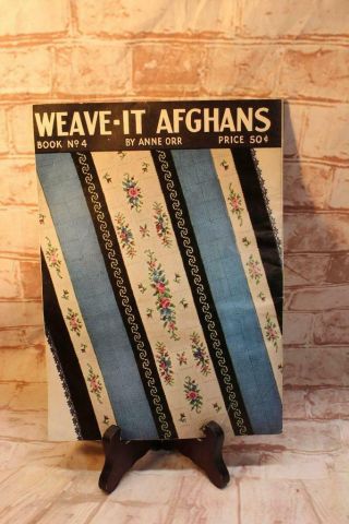 Vintage Weave - It Loom Afghans Book No 4 Patterns 1937 Blankets Yarn Weaving