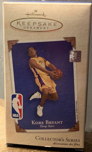 Kobe Bryant 2003 Hallmark Keepsake Christmas Hoop Stars Ornament & Card Lakers