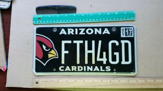 License Plate,  Arizona,  Cardinals,  Nfl Football,  Vanity: Fth 4 Gd,  Faith For God