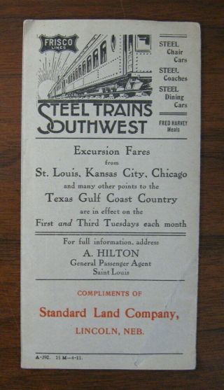 1911 Travel Brochure Texas Gulf Coast Country Grow Rich Frisco Lines Railway 2