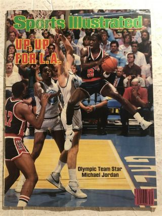1984 Sports Illustrated Usa Olympic Team Unc Michael Jordan No Label 2nd Cover