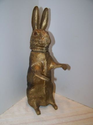 Antique Paper Mache Rabbit With Glass Eyes Candy Container