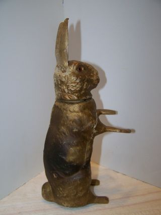 Antique Paper Mache Rabbit with Glass Eyes Candy Container 2