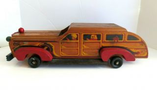 Vtg Antique " Woody " Station Wagon Solid Wood By Cass 18 1/2 " Long