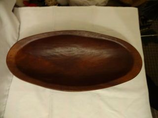 Vintage Large Rustic Hand - Carved Wooden Bowl Height 7 Cm Length 45 Cm X 20 Cm