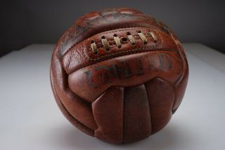 Antique Salter & Son Aldershot Uk " Manchester United " Leather Football Soccer