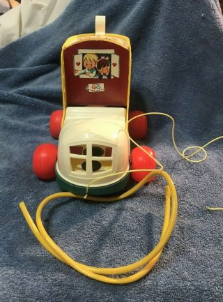 Vintage 1970 Fisher Price Pull - A - Long Shoe Lacing Toy