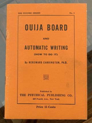 Rare Antique Vintage Ouija Booklet How - To Use Board William Fuld Early 1920
