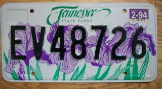 Single Tennessee License Plate - 1994 - Ev48726 - State Parks