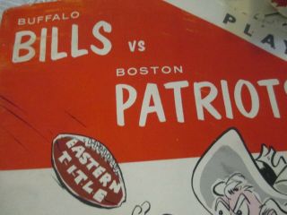 Buffalo Bills Vs Boston Patriots Dec 28 1963 Offic Program War Memorial Stadium
