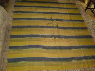 Vintage Antique Large Mexican Wool Blanket Saltillo Serape Southwest 7 