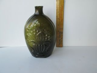 Antique O.  P.  Pint Cornucopia - Urn Olive Amber Circa 1820 - 1850 Nearmint -