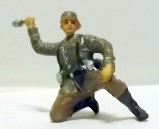 Vintage Elastolin German Wehrmacht Kneeling Throwing Hand Grenade