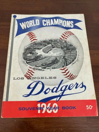 1960 Los Angeles Dodgers World Champions Team Yearbook