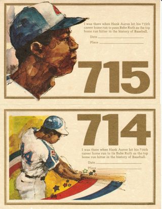 Hank Aaron,  Atlanta Braves: Home Run Lithos 714 & 715,
