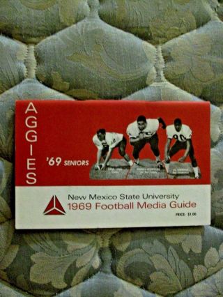 1969 Mexico State Aggies Football Media Guide Yearbook Po James Program Ad