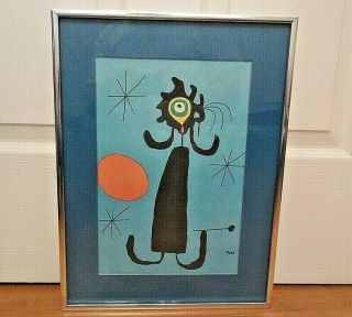 Vintage Lithograph Print " Woman In Front Of The Sun " By Joan Miro (1893 - 1983)