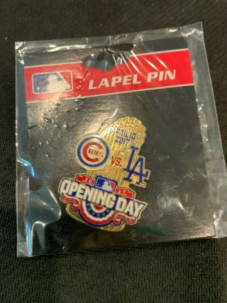 Mlb - Chicago Cubs - April 10,  2017 Opening Day Vs.  Dodgers - World Series Banner Pin