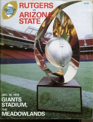1978 Garden State Bowl Program Rutgers V Arizona State 12/16 Meadowlands 68448