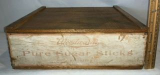 ANTIQUE WOODWARD SUGAR STICK WOOD BOX COUNTRY STORE DISPLAY OH BOY CANDY SIGN IA 3