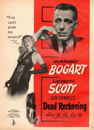 1947 Vintage Movie Ad Dead Reckoning W/ Humphrey Bogart,  Lizabeth Scott 051519