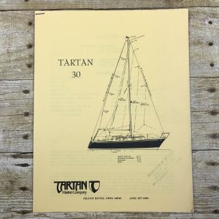 Vintage Sailboat Dealer Sales Brochure Tartan Marine Company 30 Price List Boat