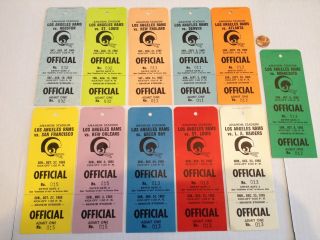 1985 Vintage Los Angeles Rams Official Credentials Ticket Stubs X11 Football Nfl