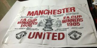 Manchester United Vintage Fa Cup Final Winners 1985 Flag