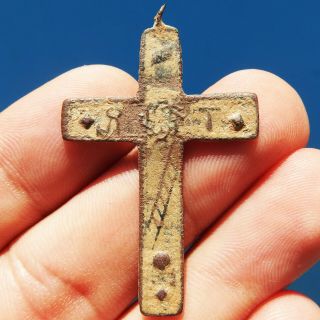 Antique Passion Christ Crucifix Cross Old Arma Christi Religious Pendant Found