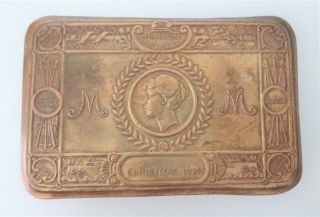 Antique,  Christmas 1914,  Imperium Britannicum,  Collectible Brass Gift Box For So
