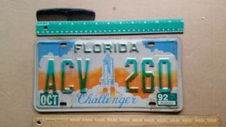 License Plate,  Florida,  Space Shuttle,  Challenger,  Acv 260