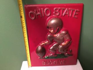 Vintage Ohio State Buckeyes Large Size " 3 - D " Chalkware Football Player Display