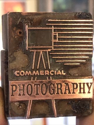 Vintage Wood & Metal Metal Printing Print Block Stamps,  Commercial Photography “