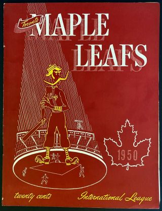 1950 Vtg Maple Leaf Stadium Baseball Program Toronto Maple Leafs Buffalo Bisons