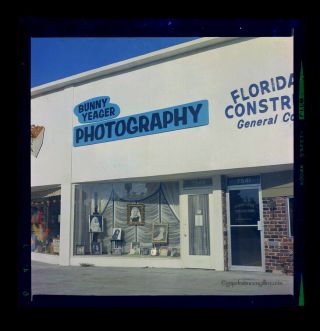 Bunny Yeager 1970s Color Camera Transparency Negative Miami Storefront View Ooak