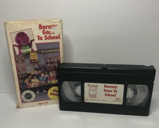 Vintage 1990 Barney Goes To School Sing Along Vhs Home Video Tape -