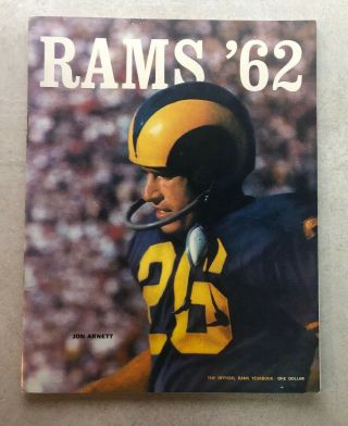 Los Angeles Rams 1962 Yearbook Media Guide Jon Arnett On Cover.