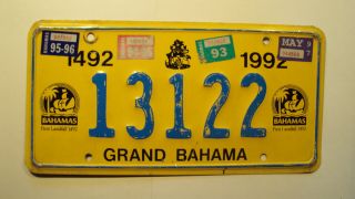 Bahamas - Grand Bahama - Passenger License Plate - 1992 - 97 - 4ea Stickers