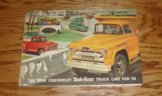 1956 Chevrolet Truck Full Line Foldout Sales Brochure 56 Chevy Pickup