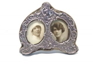A Antique Victorian Style Vintage C1983 Solid Silver Double Picture Frame
