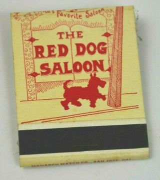 Vintage Matchbook The Red Dog Saloon Alaska 