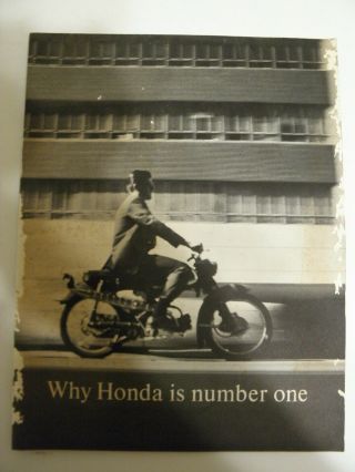 Vintage Why Honda Is Number One Advertising Booklet Brochure Early 1960 " S