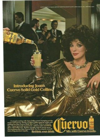 1987 Print Ad Joan Collins Cuervo Tequila Vintage 80 