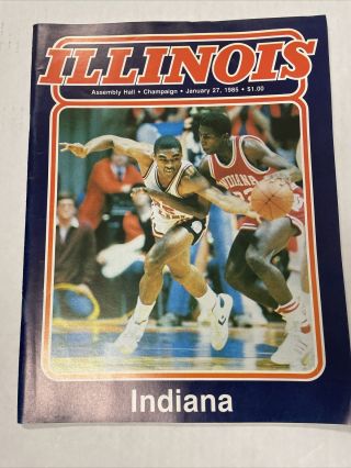 Illinois Indiana 1985 Basketball Program 1/27/85 Assembly Hall Illini Hoosiers
